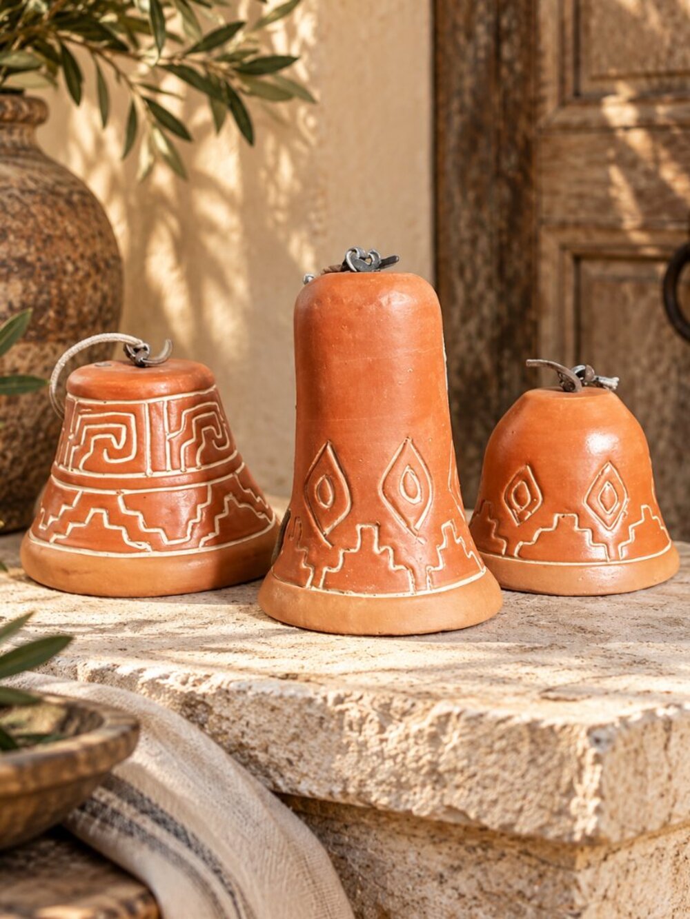 Vintage Terracotta Wind Chime Bells Handmade Southwestern Home Decor